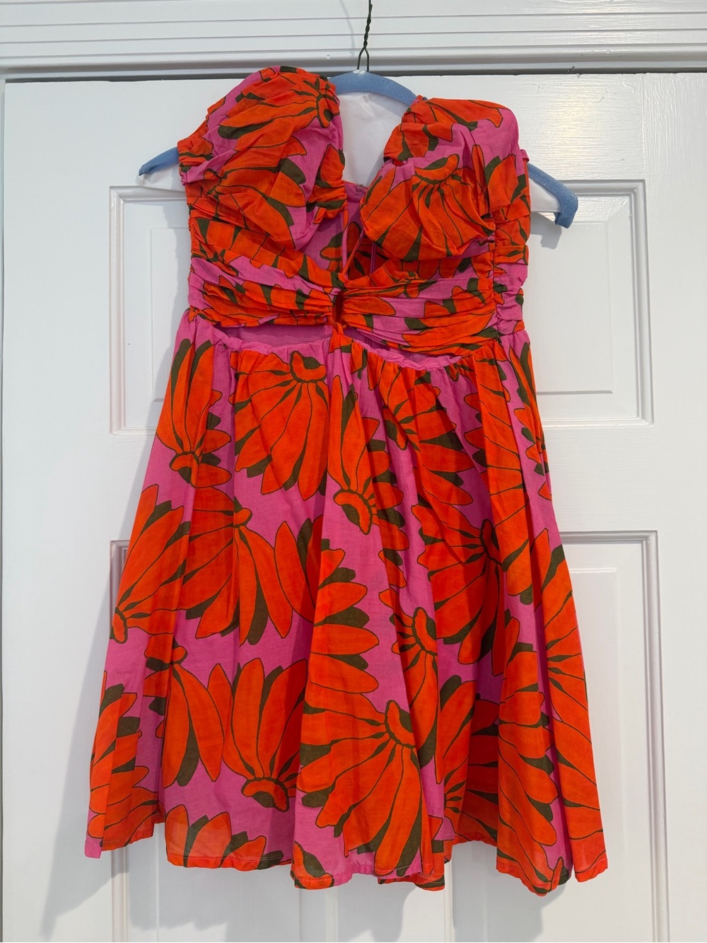 FARM Rio Pink Mini Dress with Orange Floral Print